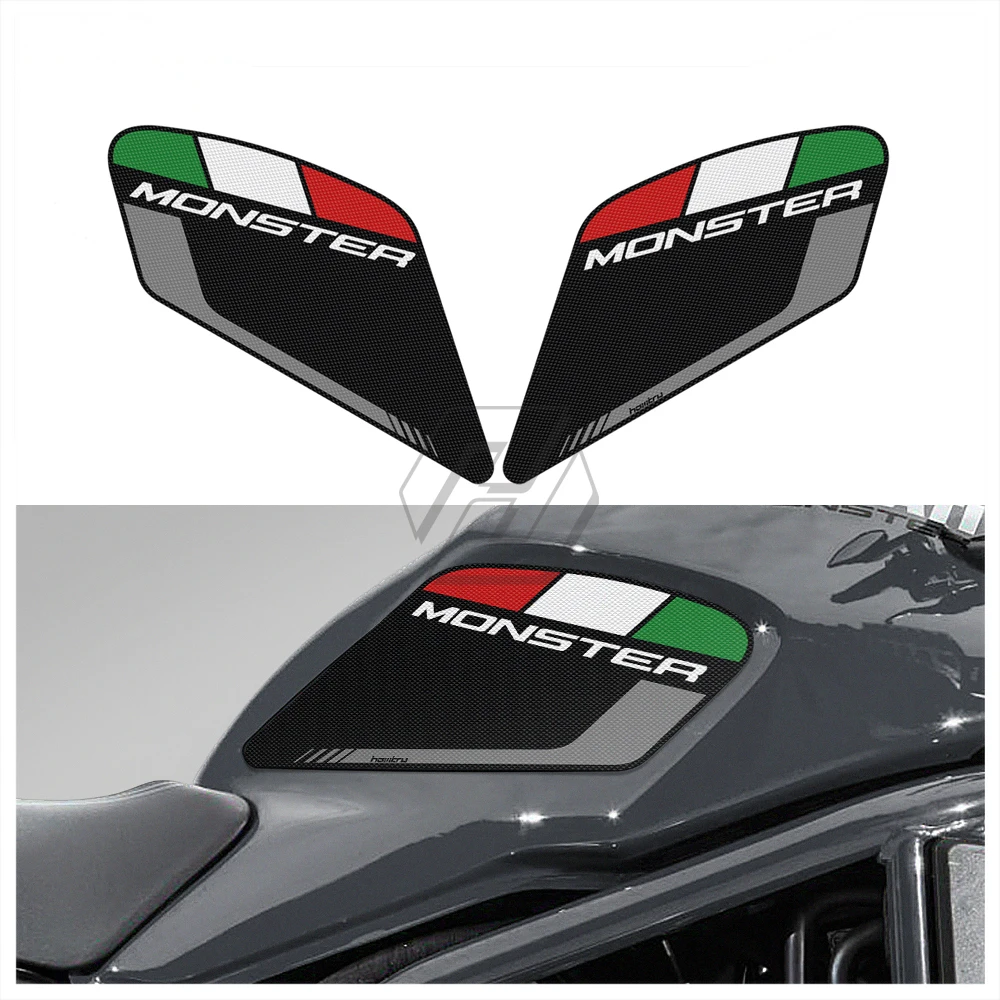 For Ducati Monster 797 821 1200 2017-2019 Sticker Motorcycle Anti-slip Side Tank Pad Protection Knee Grip Mat