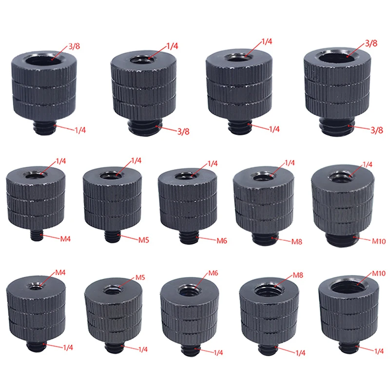 1/4" 3/8" 5/8" M8 M6 Male To Female Thread Screw Mount Converter Adapter Mic Bracket Stand Tripod Plate SLR Camera Accessories