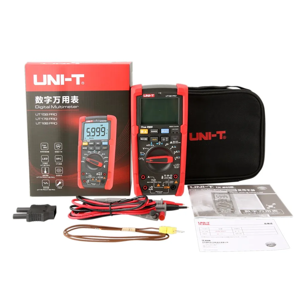 UNI-T Professional Digital Multimeter True RMS UT17B UT15B PRO Voltage Tester Display Digits VFC Capacitor Resistor Meter