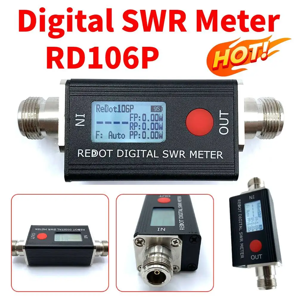 RD106P Digital SWR Meter SWR&Power Meter 120W FMB VHF UHF 80-999MHz Standing-wave Ratio 1.00-99.9 Support DMR Walkie Talkie