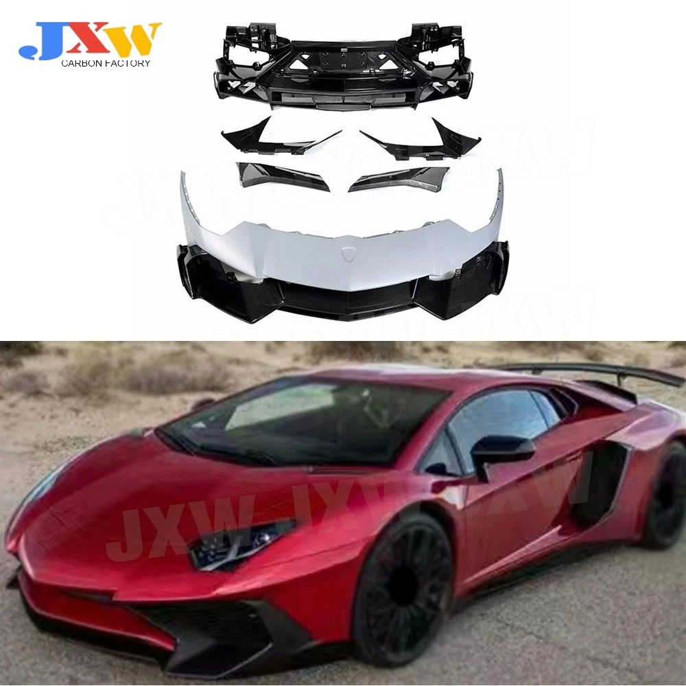 For Lamborghini Aventador LP700 720 to LP750 SV 2011+Carbon Fiber Front Bumper Rear Diffuser Bumper Spoiler Rear Fender Trims