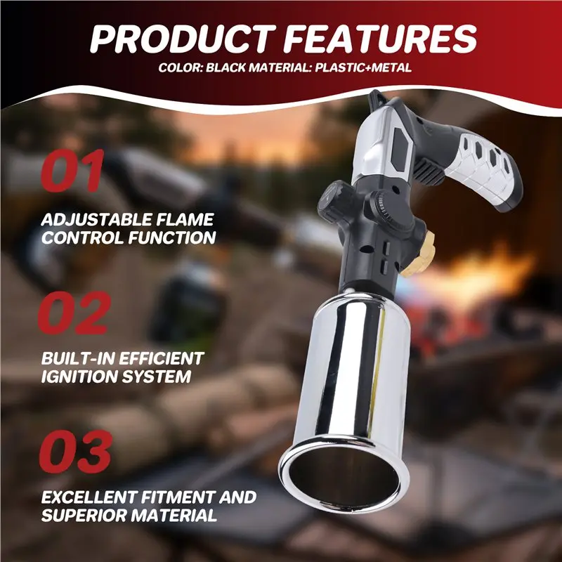 ABUN Camping BBQ Torch Flamethrower High Firepower Outdoor Igniter Efficient Flame for Cooking Grilling Campfire