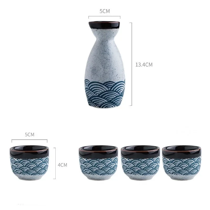 Japanese Sake Jug Wine Cup Ceramic Sake Sets Home Chinese Baijiu Wine Warmer Dispensing Tool House Warming Gifts