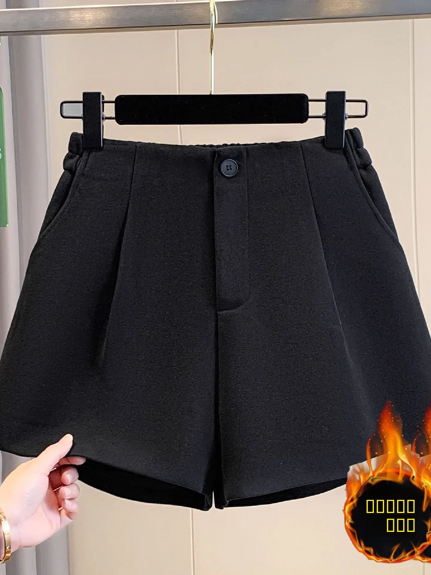 

Ele Bla Woolen Suit Pants Women's Winter Outerwear High Waist A-Line Slimming Bootleg Pants Commute Sle Faionable