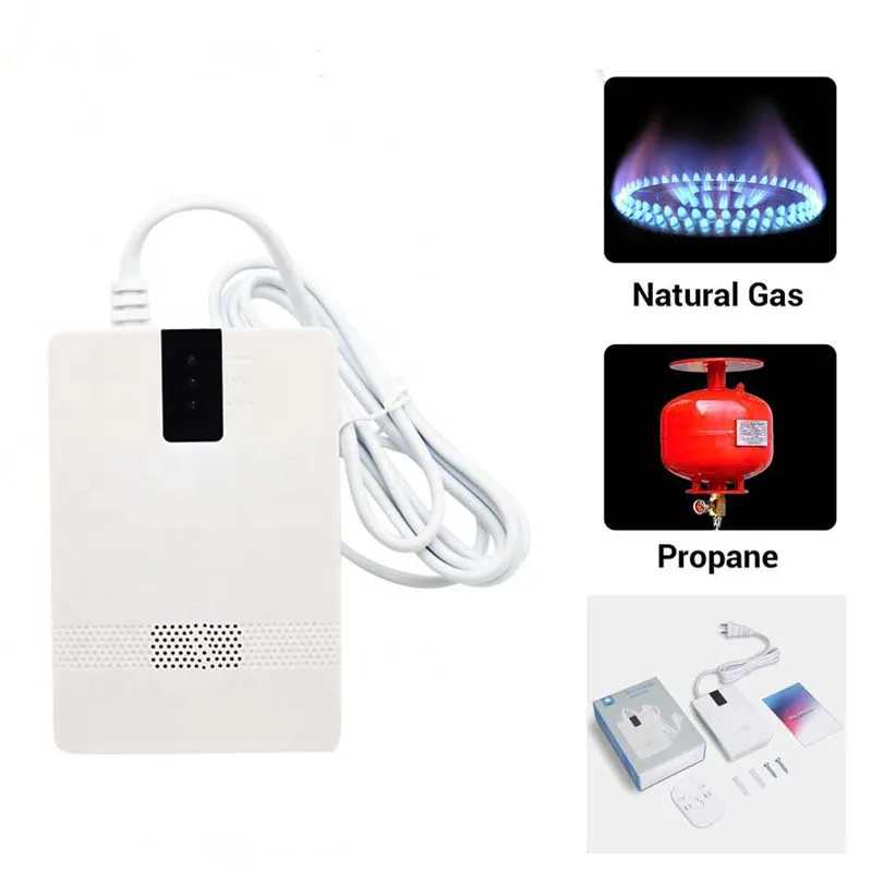 JKD-812 AC Plug Smart Gas Leakage Sensor Combustible Methane Propane CH4 LPG Natural Gas Detector Alarm With Indication Light