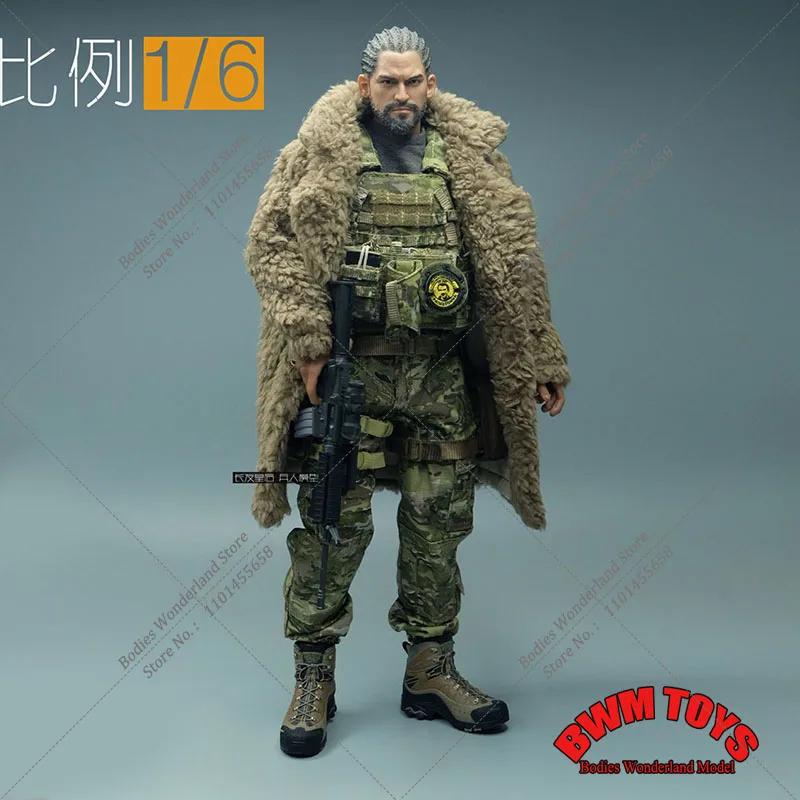 1/6 Scale PMC Afghanistan Military War Coat Sweater Long Fur Overcoat For 12 inch SS DAM HT Action Figure Doll Collection