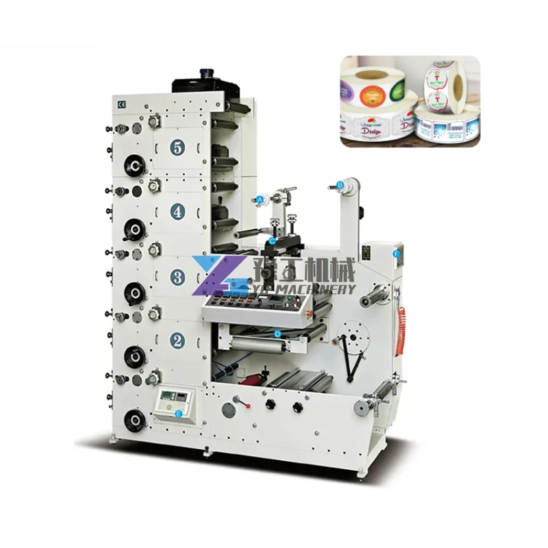 Yugong RY320 5 Color Label Paper Roll To Roll Flexo Printing Machine