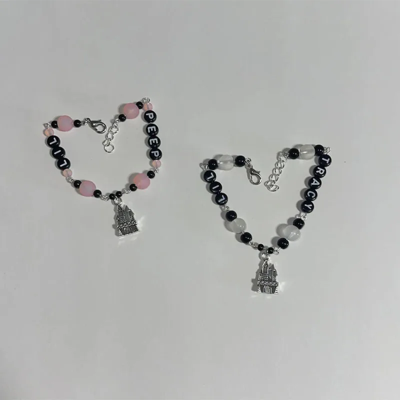 Lil peep lil Tracy castles themdx bracelet set GBC - G59 - emo - goth - music artist - peep - Gus - handmade