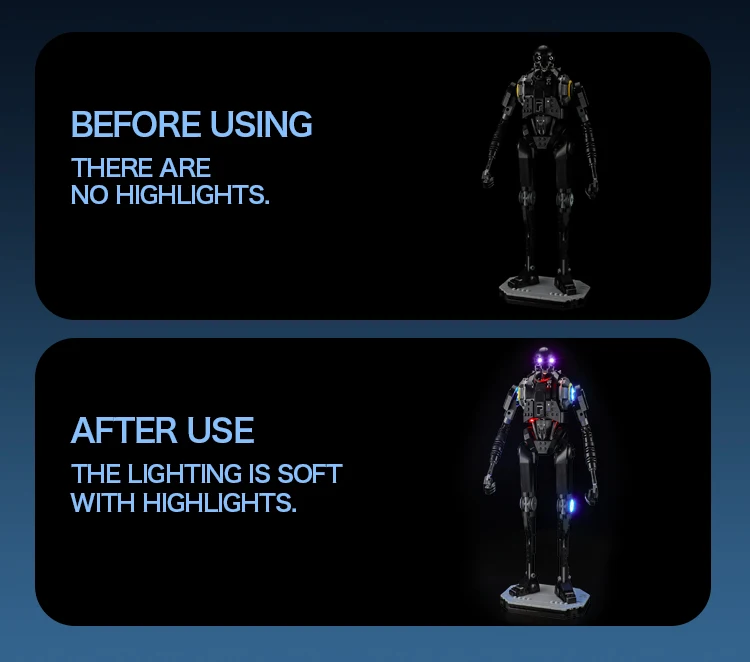 مجموعة الإضاءة لـ LEGO Ando K-2SO Security Robot Starings Wars 75434 لا تشمل كتلة البناء (مجموعة إضاءة LED فقط)