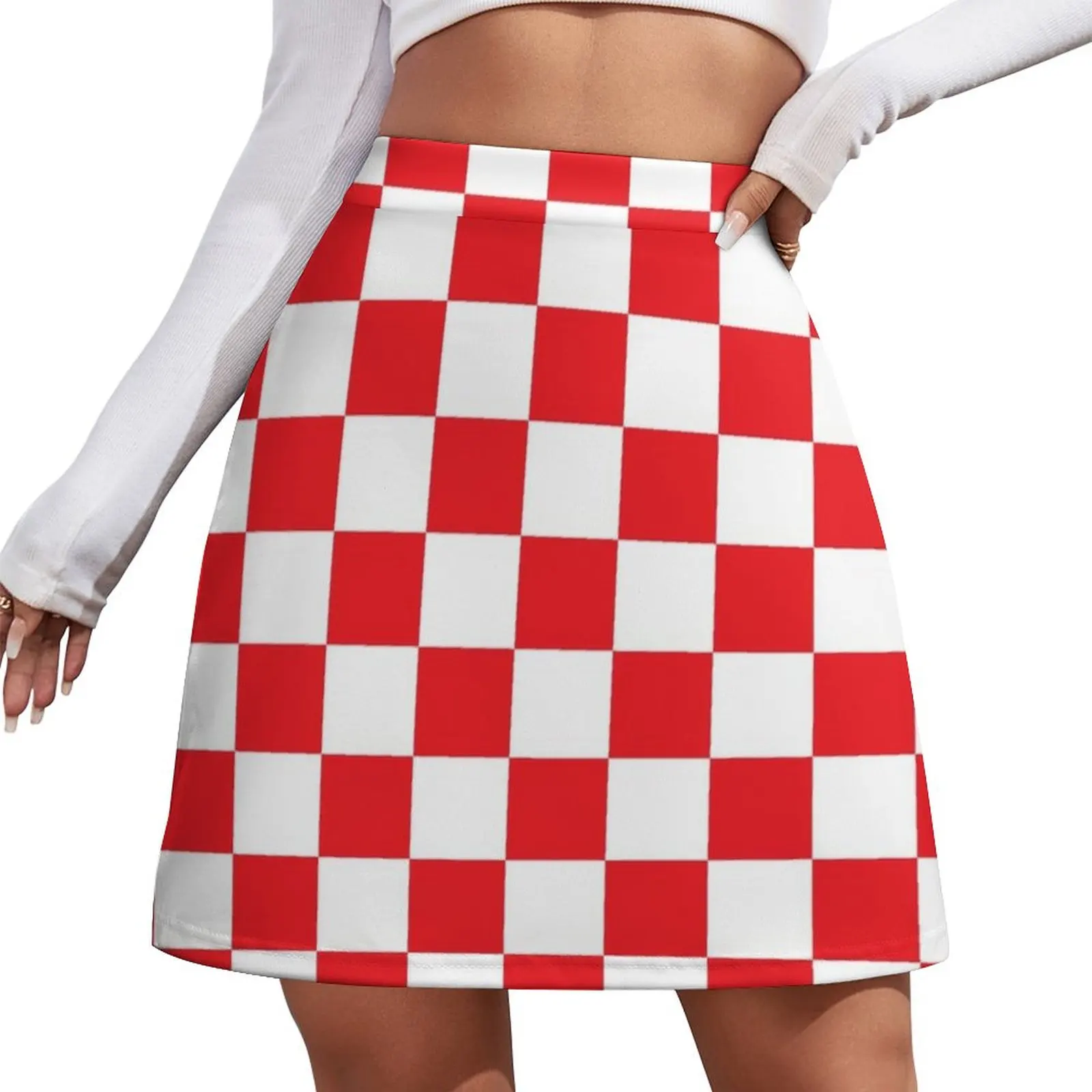 Red Checkered Pattern Mini Skirt women clothes skirts new in dresses summer skirts