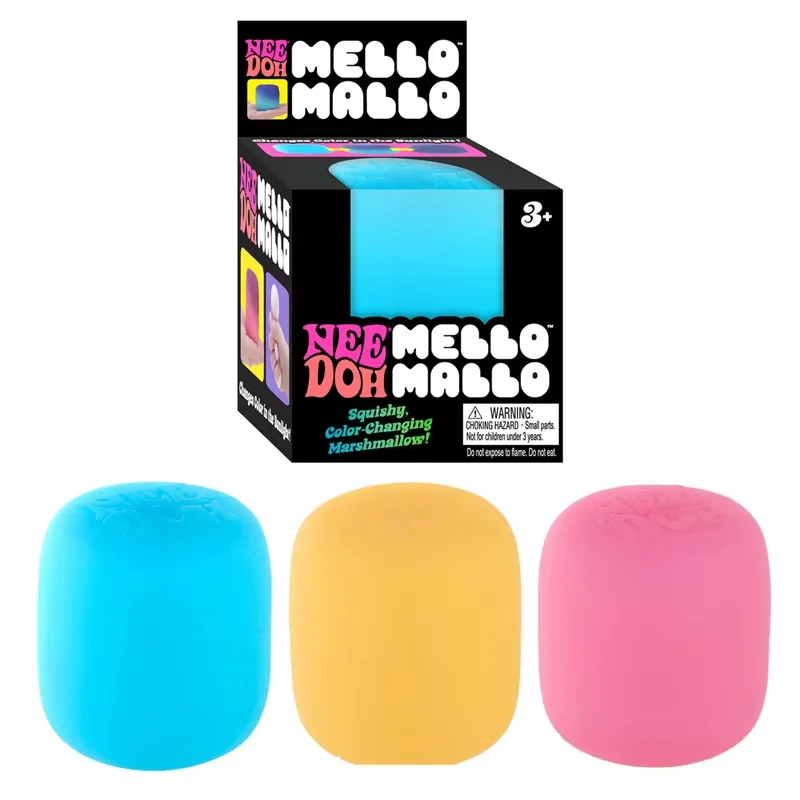 Needoh Mello Mallo Squishy UV Reactive Sun Color Changing Soft Stress Relief Fidget Toy Non-toxic Anti Anxiety Squeeze Toy