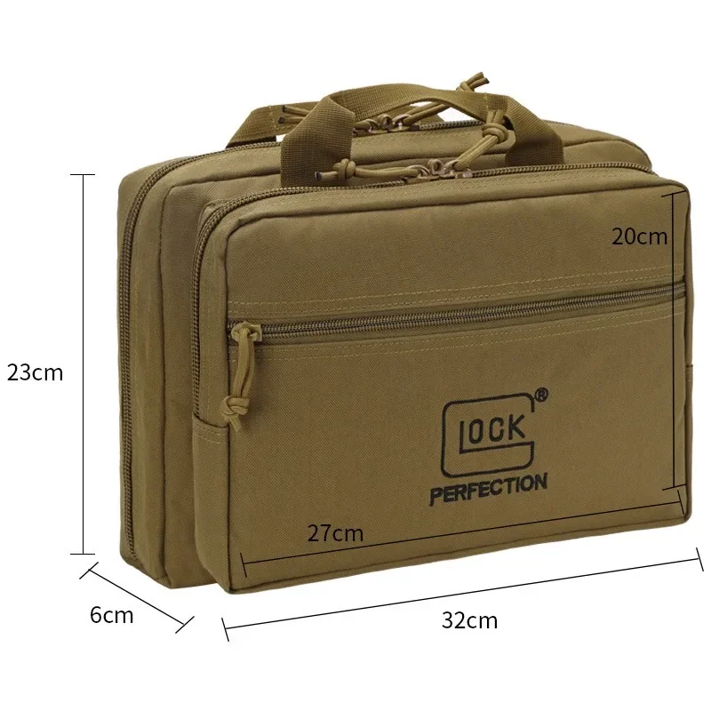 Multifunctional Tactical Pistol Portable Storage Double Gun Bag Tool Box Range Handgun Bag