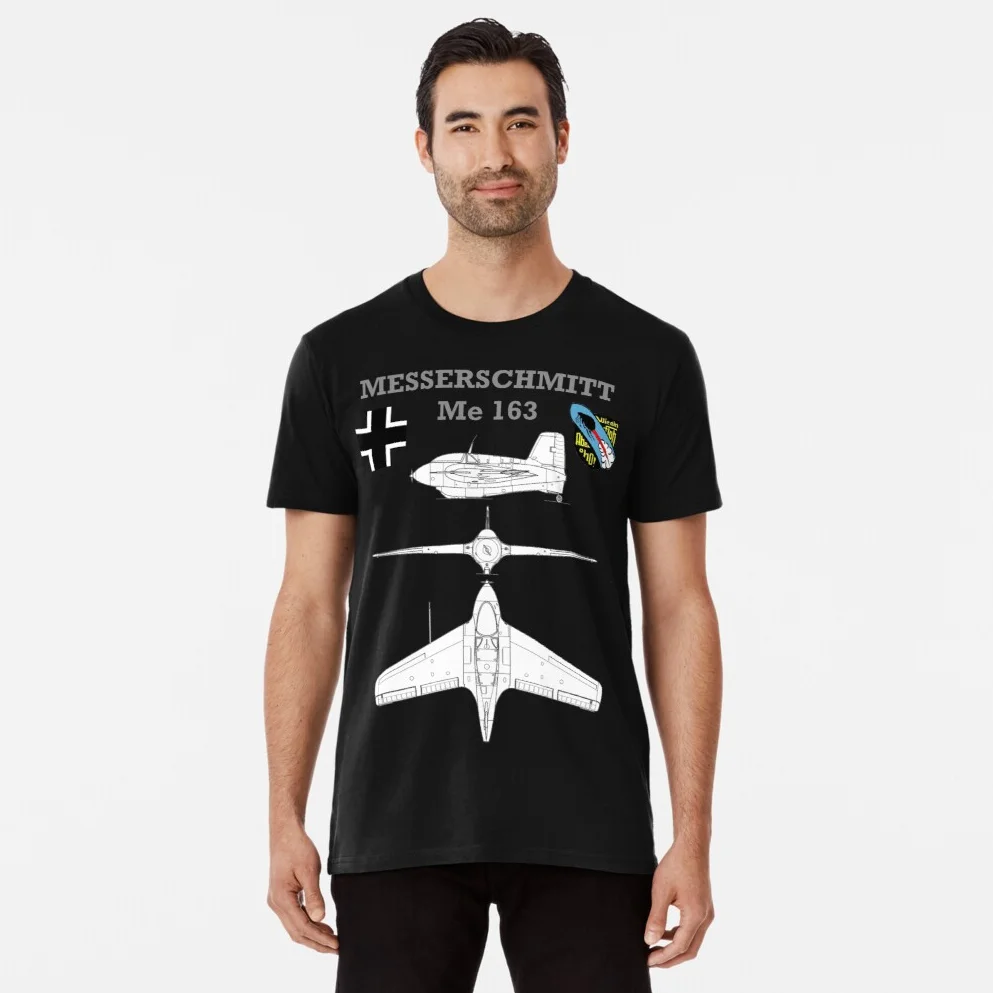 

Messerschmitt Me 163 Komet WWII German Interceptor Aircraft T Shirt 100% Cotton Short Sleeve O-Neck Casual T-shirts Size S-3XL