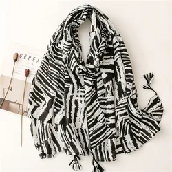 lenço estampado feminino e cachecol zebra, primavera outono, listras, xale e embrulho para moças, silenciador hijab 180*90cm