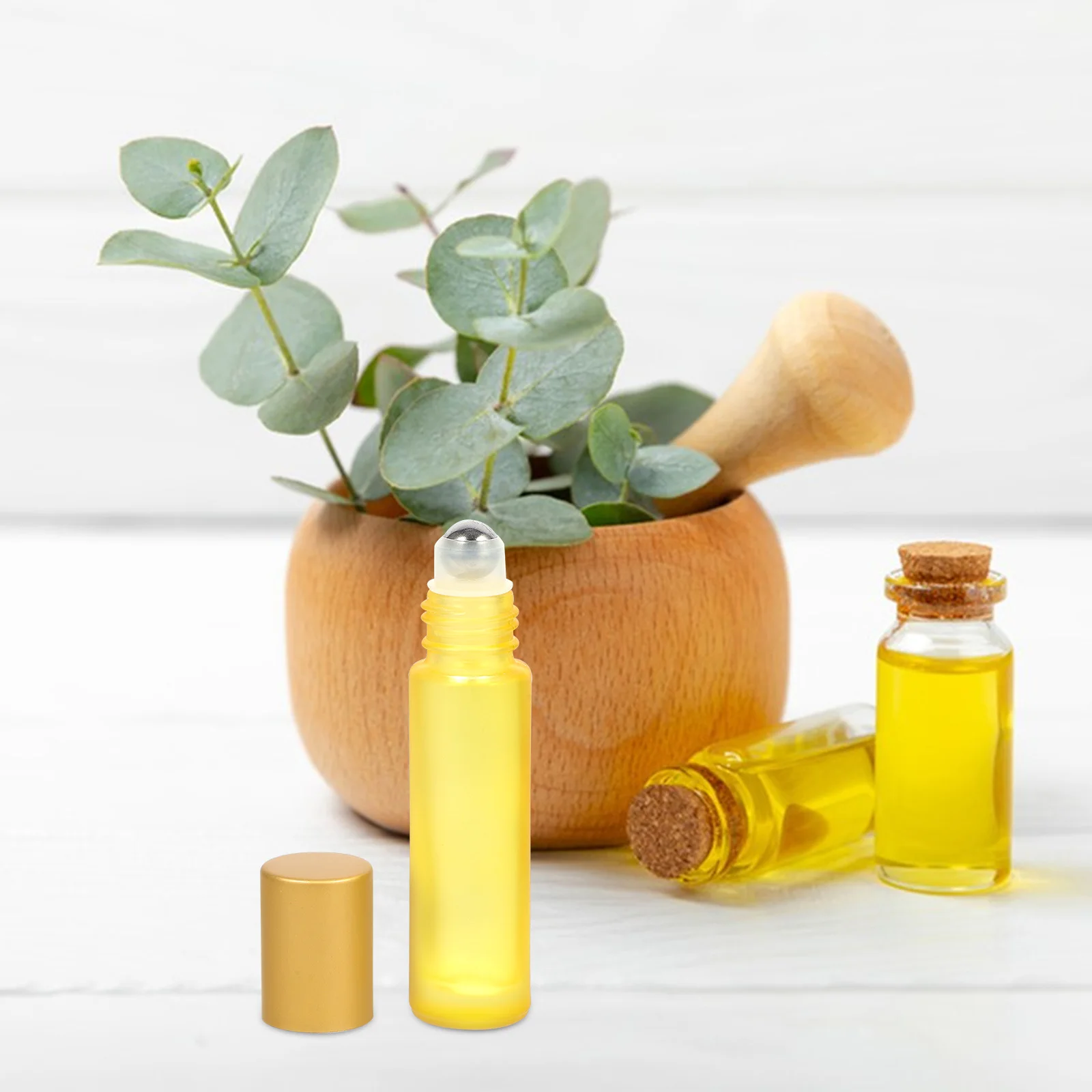 

10pcs Glass Roller Bottles 10Ml Empty For Essential Oils Perfume Serum Refillable Travel Dispenser Eye Cream Applicator