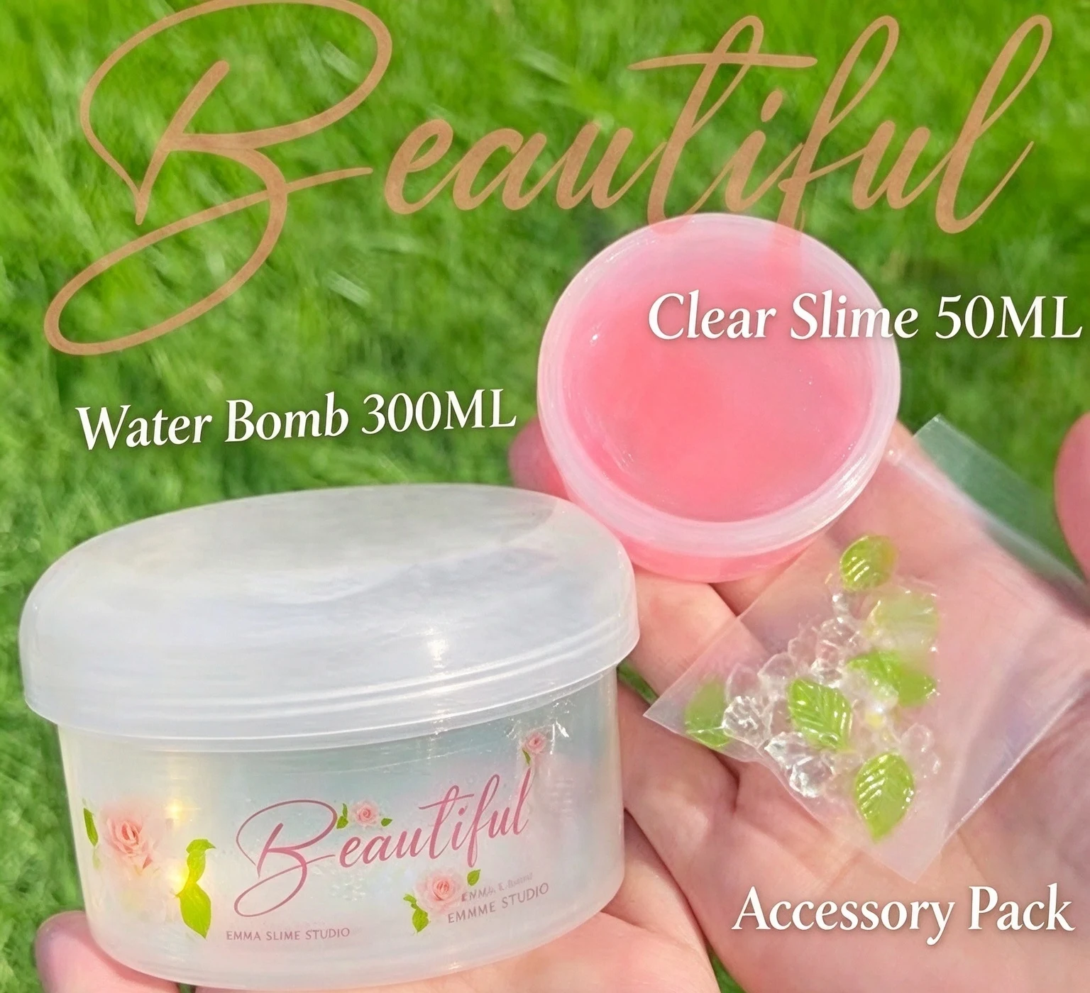 Monet Garden Flower Clear Slime Kit Stress Relief Jelly Mud Fidget Toy
