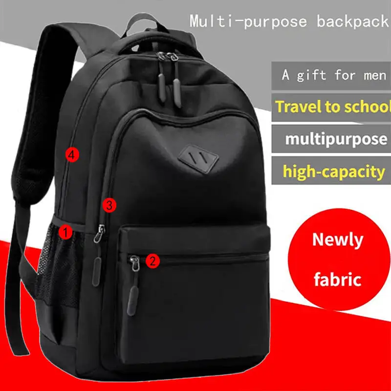 Unisex Large Capacity Backpack Business Travel Laptop Bag Multi-Compartment Design Adjustable Straps Ideal Work Leisure Gifts