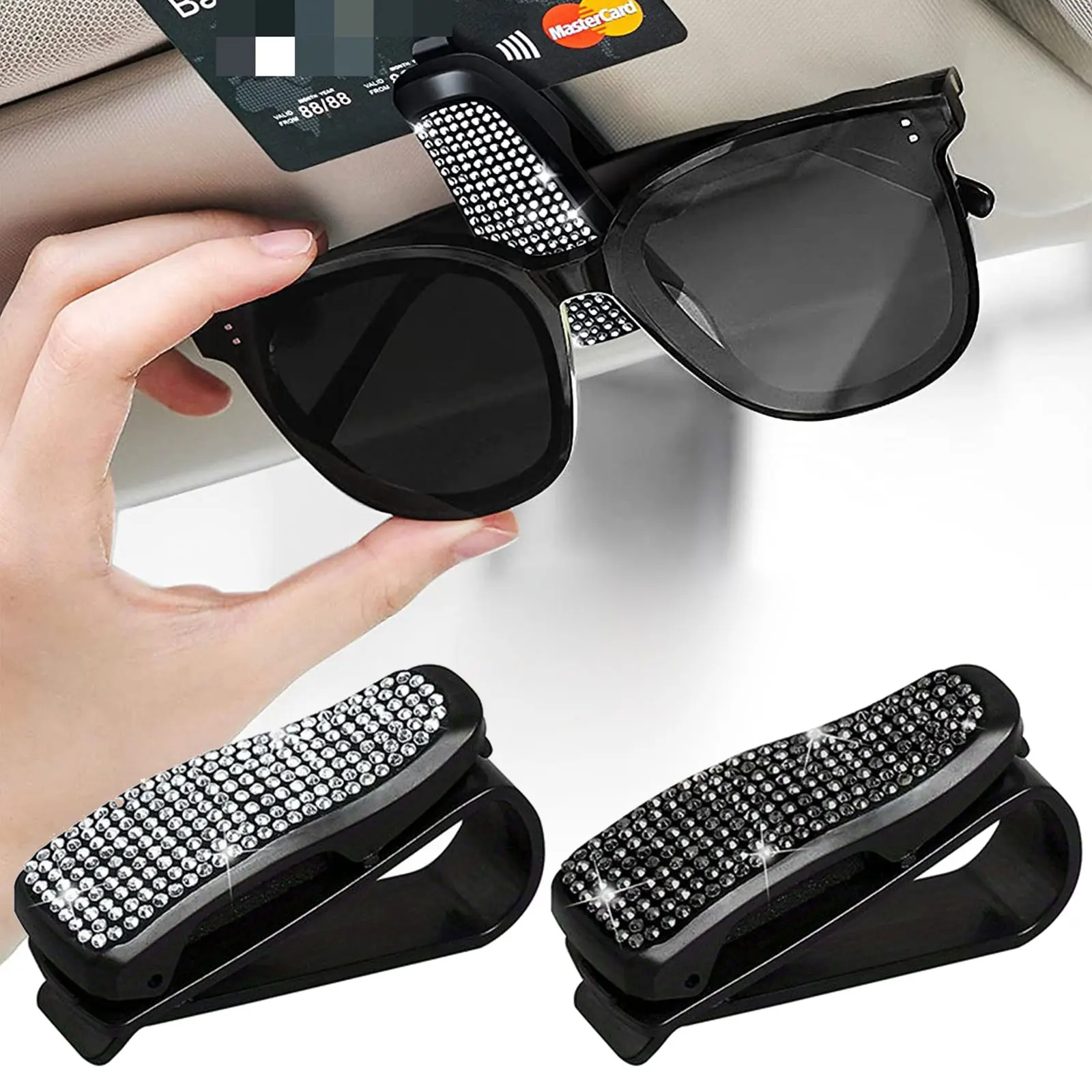 

1-2PCS Car Glasses Case Auto Sun Visor Glasses Holder Sunglasses Clip Sunglasses Eyeglasses Card Holder Car Accessories Interior