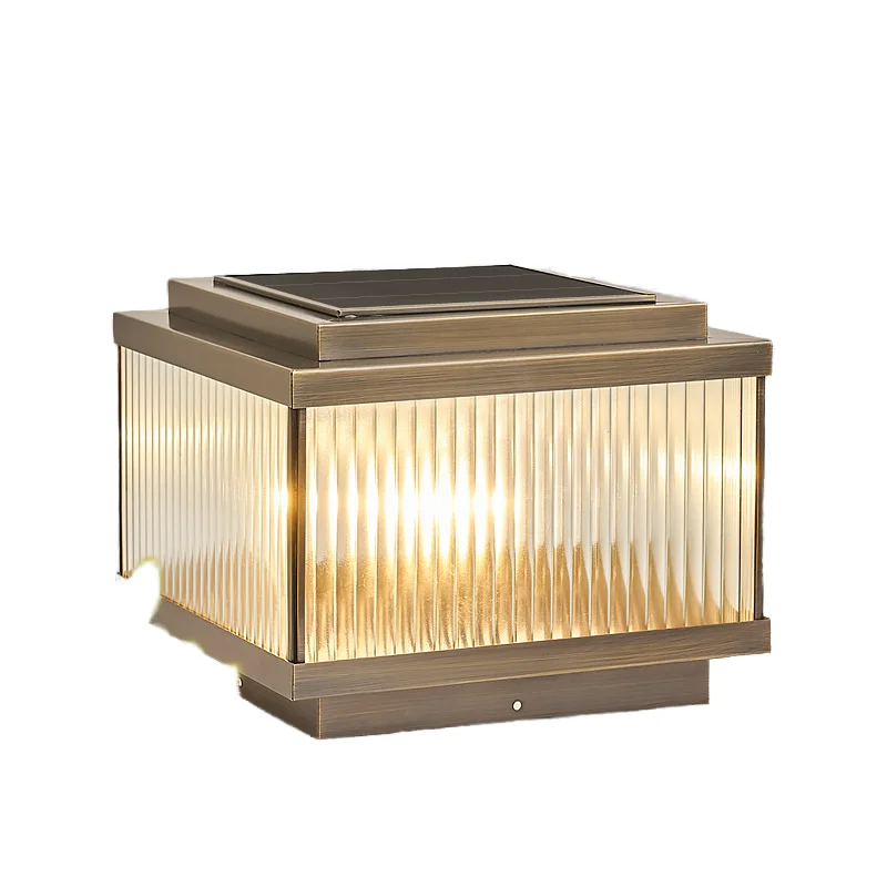 Solar-Powered Outdoor Wall Lantern: Retro Bronze Finish, Ribbed Glass Shade, Warm Glow  Weatherproof, Energy-Saving