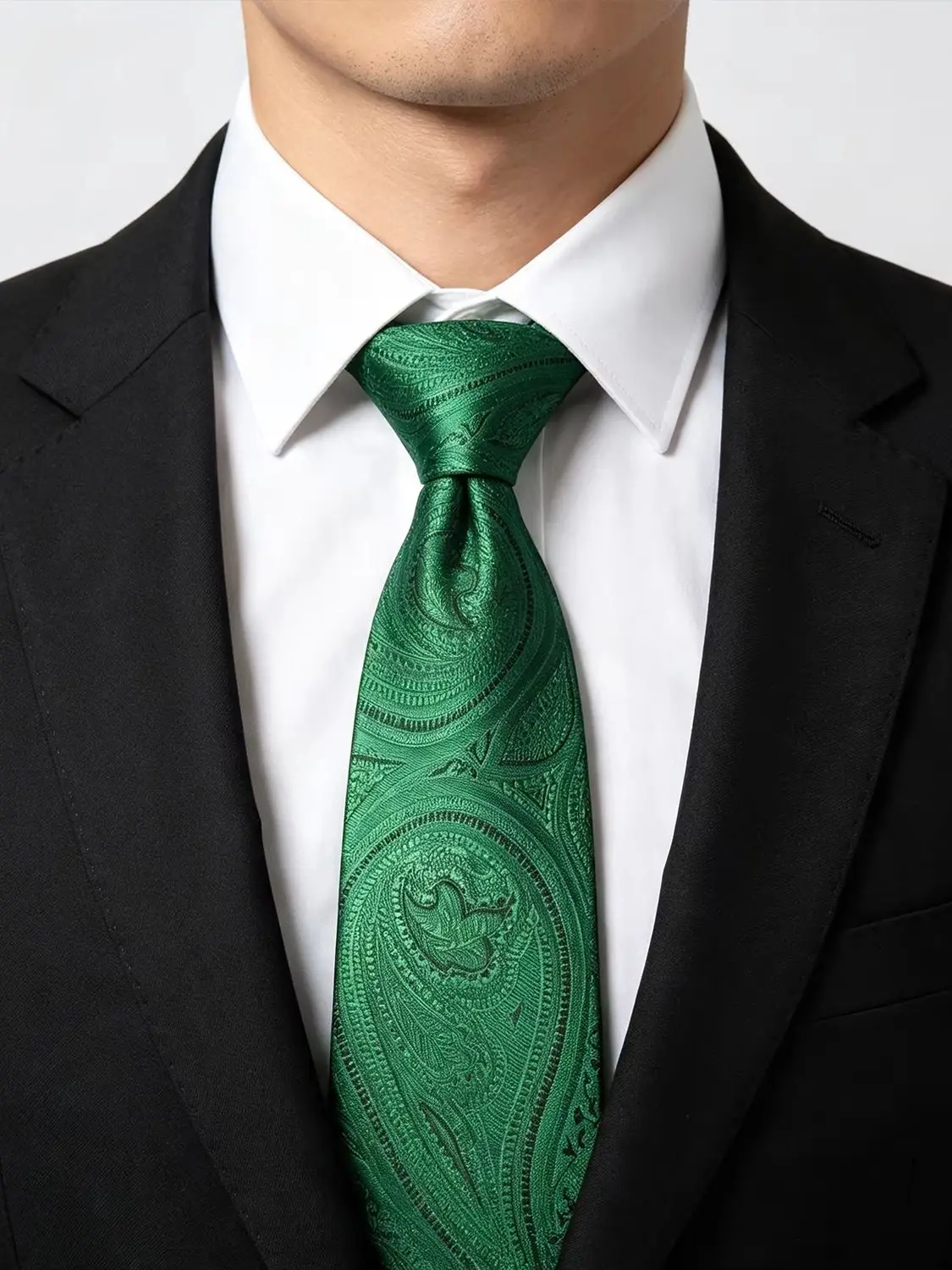 Herren Paisley Jacquard Krawatte Luxuriöse Polyester-Seidenkrawatte Klassische Formelle Business-Hochzeits-Party-Krawatte Modisches Anzug-Accessoire – Detail 6