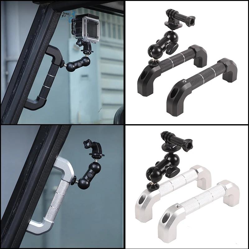 

For Land Rover Defender 90 110 130 2004-2018 Aluminum Alloy Car A-pillar Handle Replacement Parts Comes with Action Camera Mount