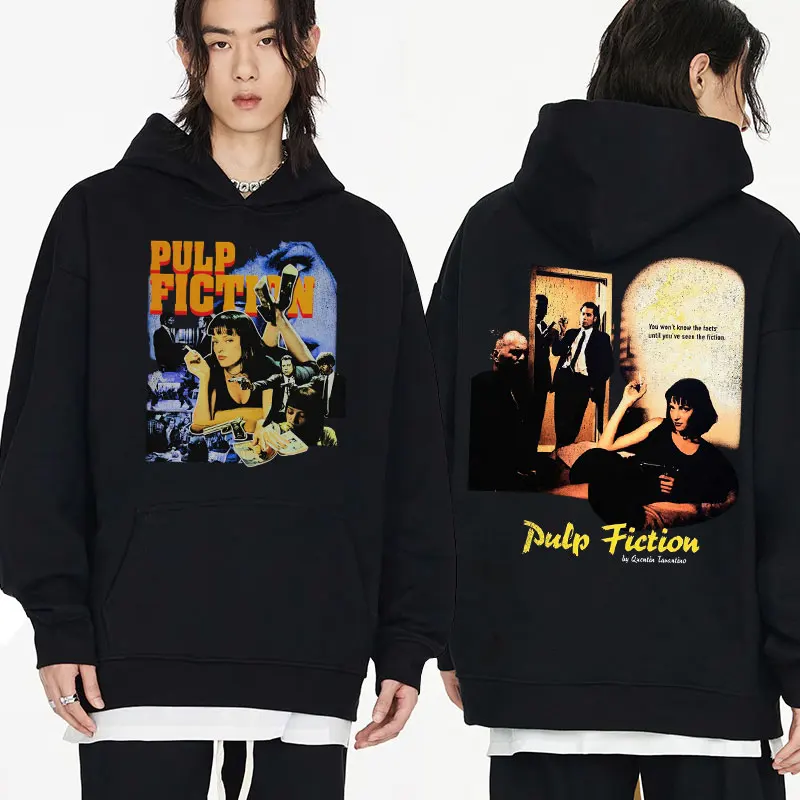 90s Movie Pulp Fiction Mia Wallace Graphics Hoodies Quentin Tarantino Men Women Fashion Vintage Streetwear Hooded Sweatshirts