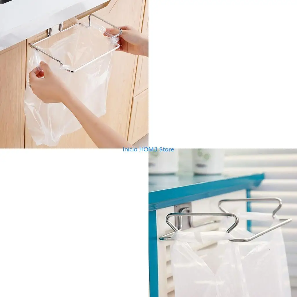 A5YD Kitchen Cabinet Door Trash Bag Holder Space Saving Trash Bag Holder Garbage Bag Support Holder for Kitchen Cabinets
