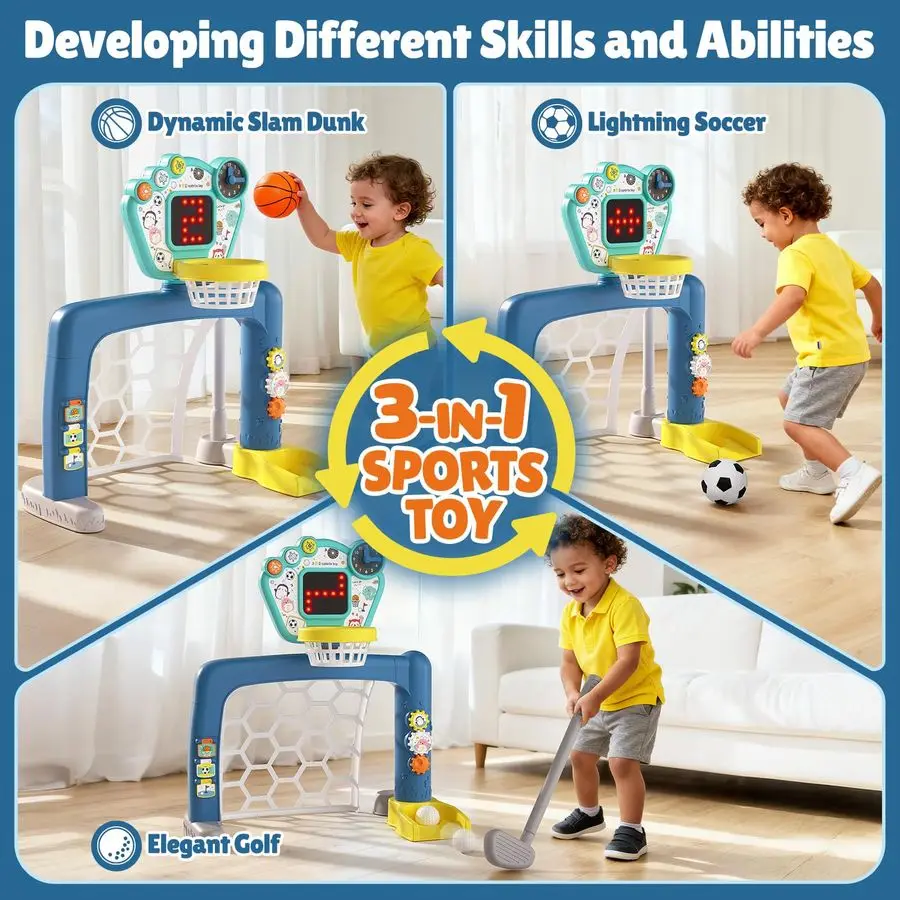 Спортивные игрушки, баскетбольное кольцо для малышей 3 в 1, центр занятий спортом в гольфе, баскетбольное кольцо для детей 13,1 2 3 года, игрушка для мальчиков и девочек