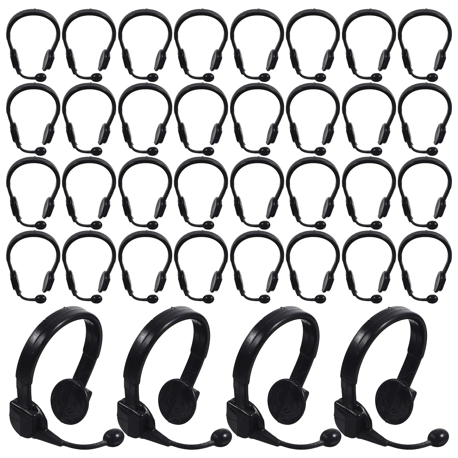50Pcs Small Plastic Microphone Headset Dollhouse Costume Props Adorable Dress Up Accessories for Pretend Play DIY Craft
