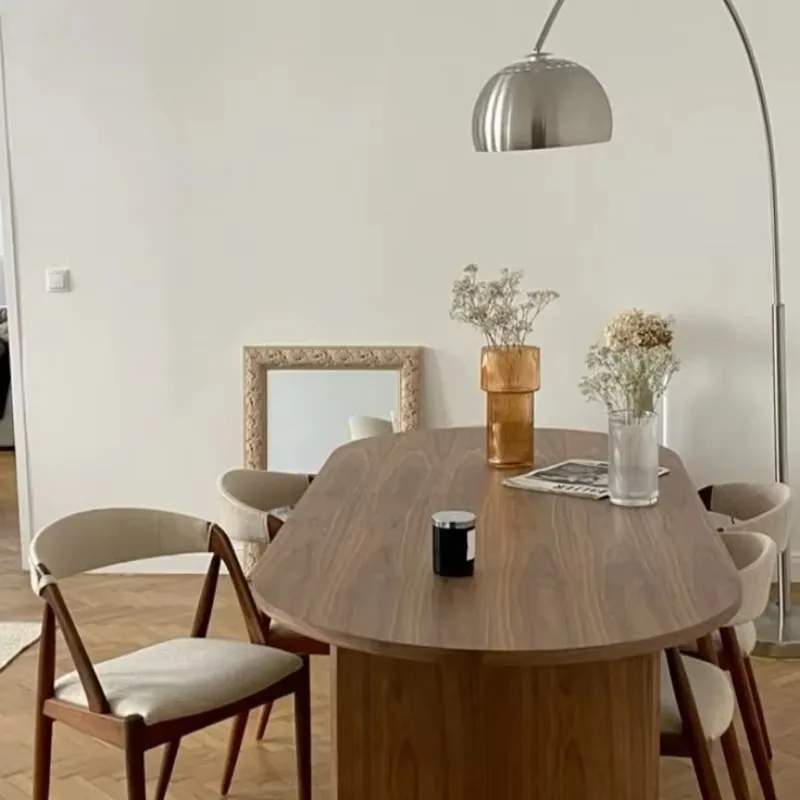 Oval Nordic Simple Home More Design Modern 4 6 Seat Kitchen Home Furniture Dining Room Wooden Dining Table