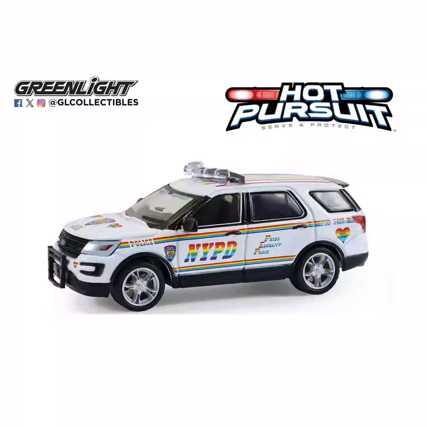 GreenLight 1:64 2016 اكسبلورر الشرطة اعتراضية فائدة محاكاة نموذج سيارة سبيكة لعبة صغيرة عرض هدية مزخرفة #5