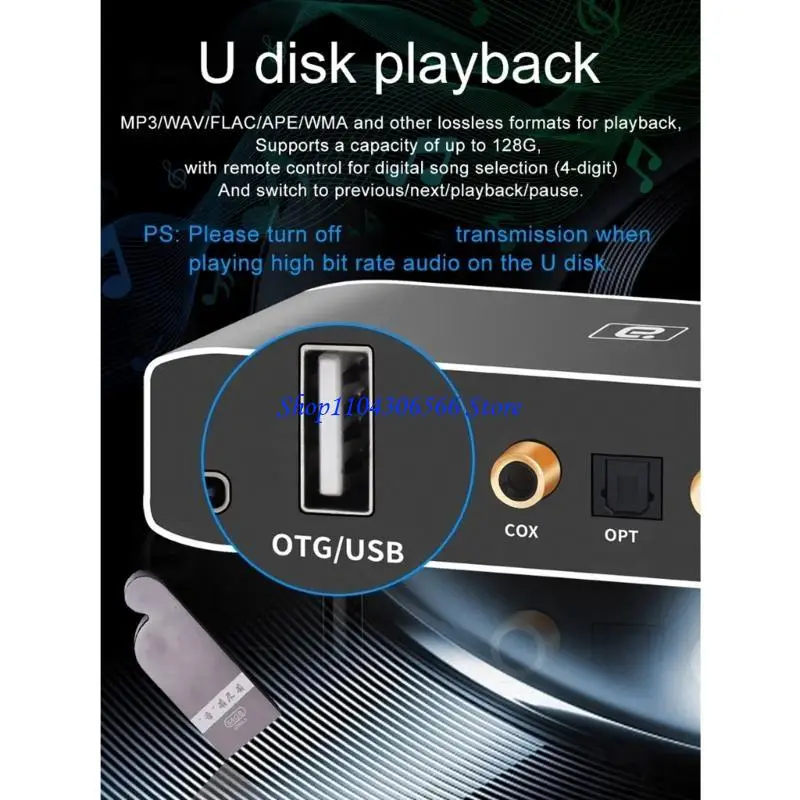 02DD DA310B STESIVER Bluetoothcompatible 5.3 Transmitter Multi Functional