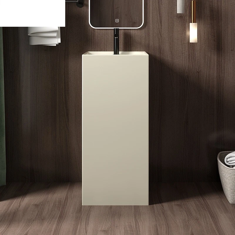 Face washing ceramic wash basin column basin integrated floor type wash basin vertical wash