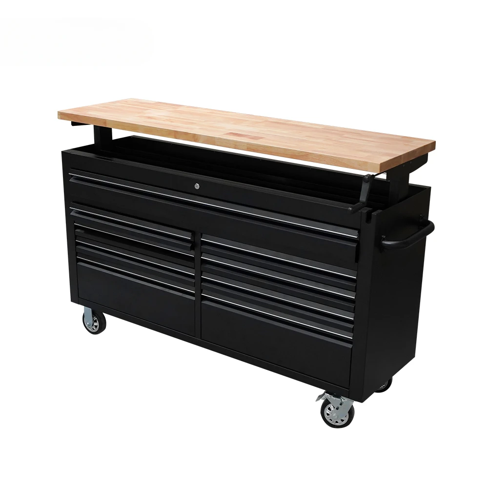 

Hyxion wholesaler stainless steel black 61 inch raised garage cabinet