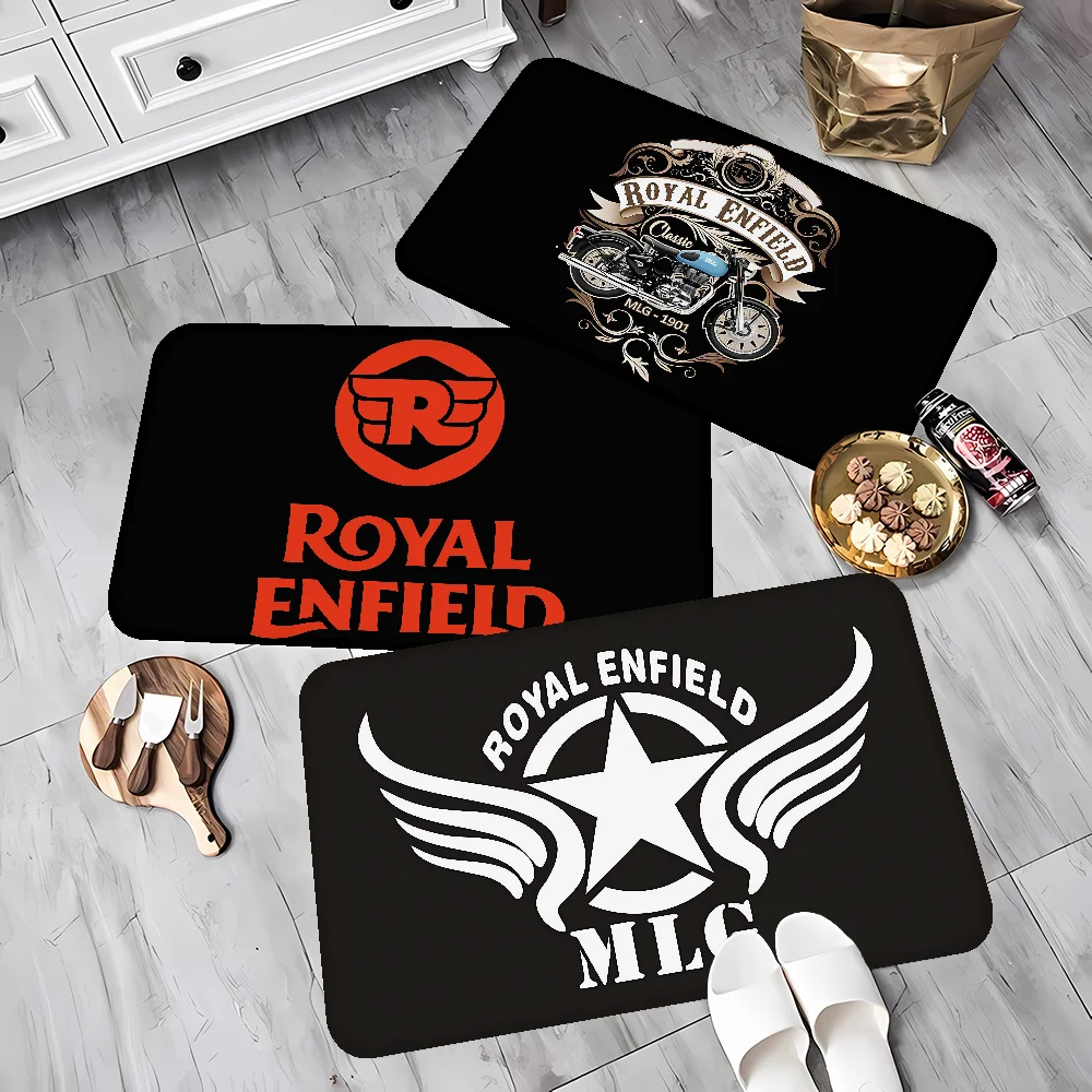 R-ROYALS E-ENFIELDS Logo Bathroom Mat Anti-slip Absorb Water Long Strip Cushion Bedroon Mat Welcome Doormat