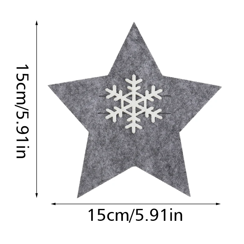 1/4 Pcs Christmas Cutlery Holder Star Snowflake Pattern Knife Fork Covers Xmas Tableware Pocket Holder Bags New Year Party Decor