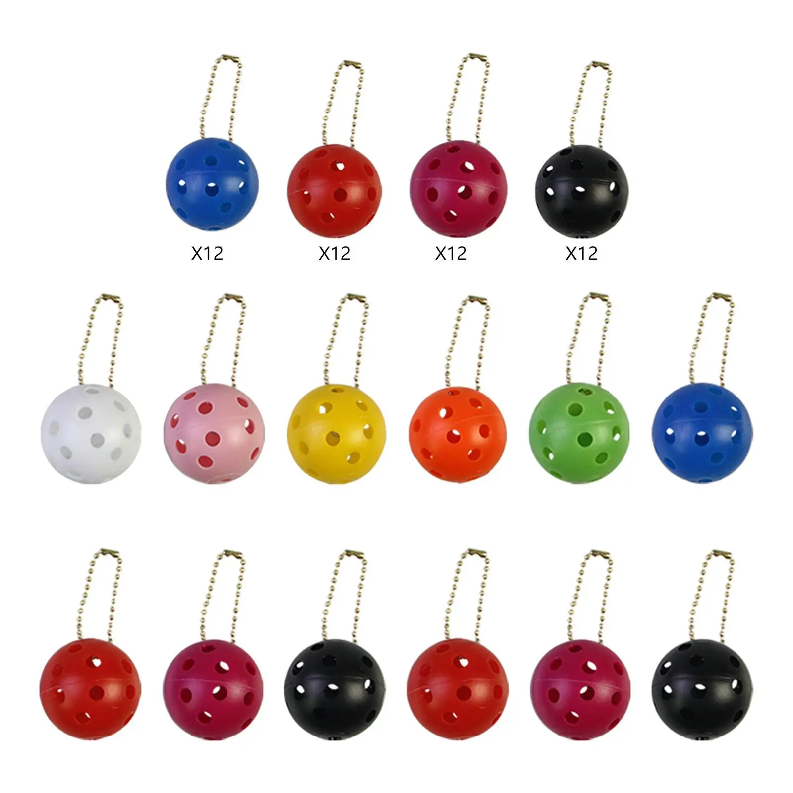 12x Pickleball Keychain Pickleball Ornament for Luggage Tags