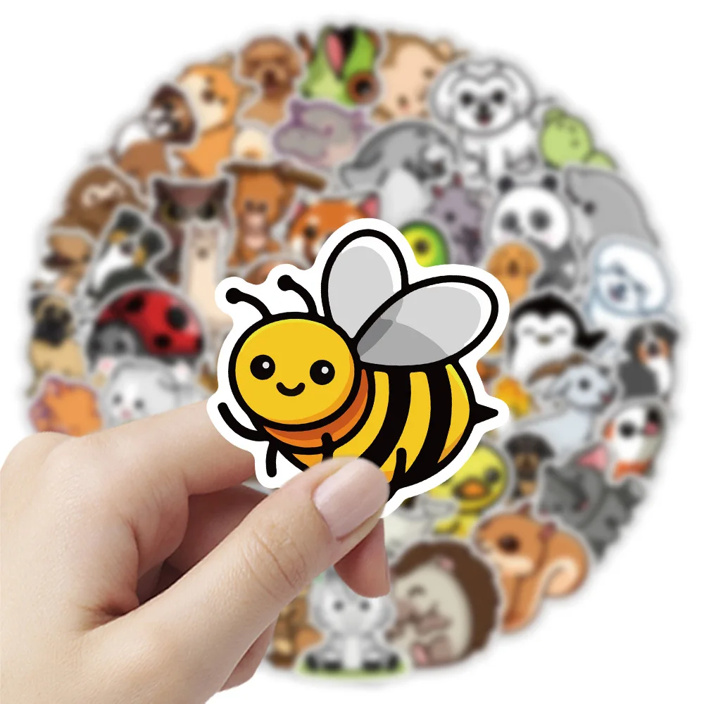 

10/50PCS Cute Small Animal Cute Hippo Elephant Graffiti Sticker Decal Children's Toy Gift for Notebook Diary Scooter Sticker