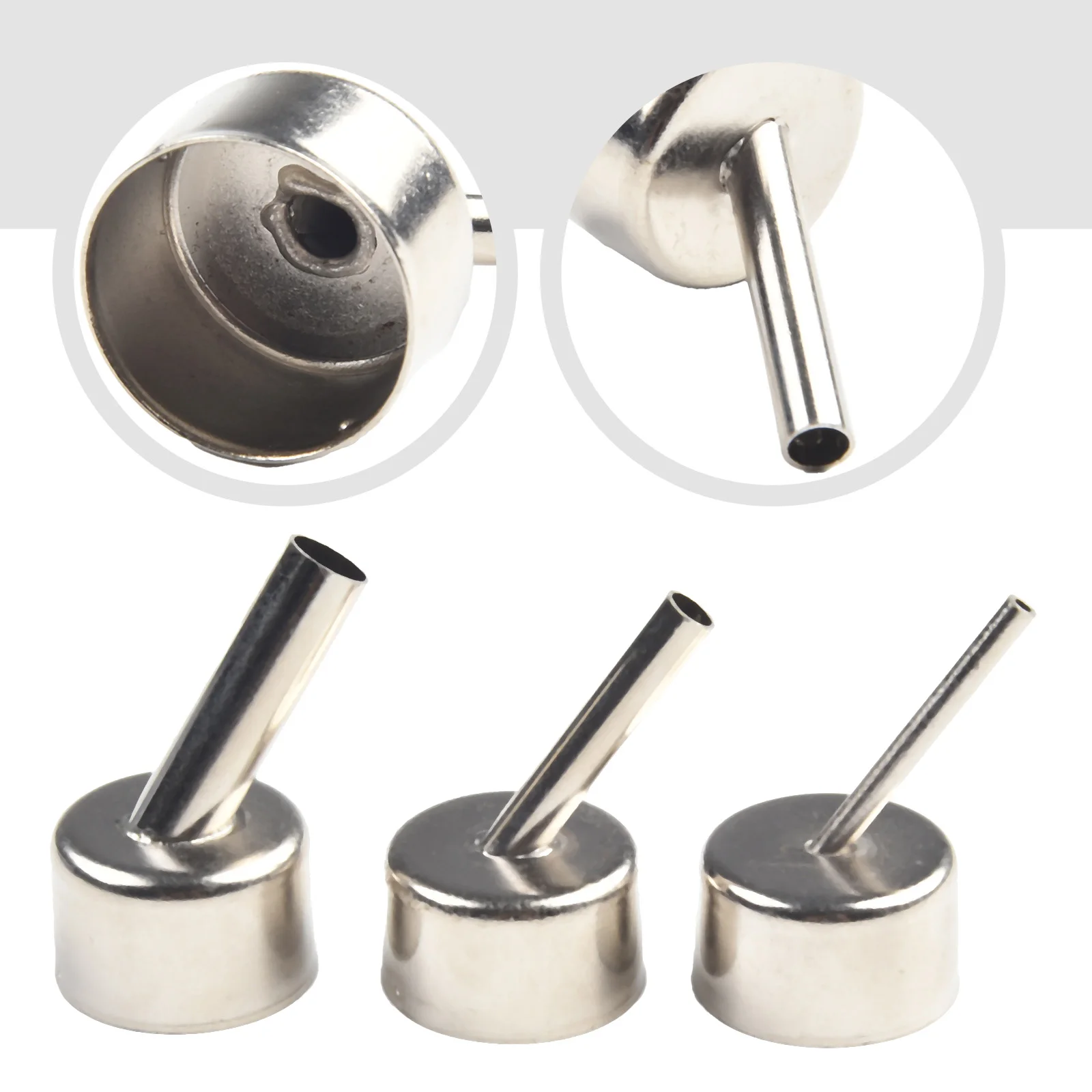 Welding Tools Welding Nozzle Easy To Install Silver 3pcs For 858 Series Hot Air Rework Station Welding Nozzle High-quality