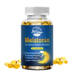 Melatonin 120 Capsules Omega 3 6 Vitamin B6 Natural Supplement For Sleep Health