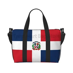 Dominican Republic Flag Print Travel Duffel Bags Unisex Sports Gym Hand Bag Foldable Weekender Overnight Bag with Shoulder Strap