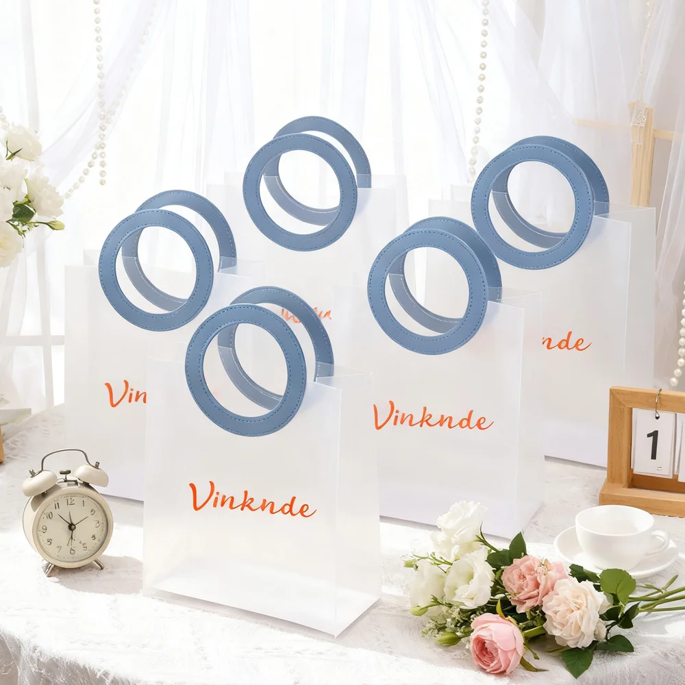 

Оптовая продажа, индивидуальный логотип, ПВХ, прозрачная матовая пластиковая сумка, небольшая подарочная сумка, благодарственные сумки для свадьбы, детского душа, гостей