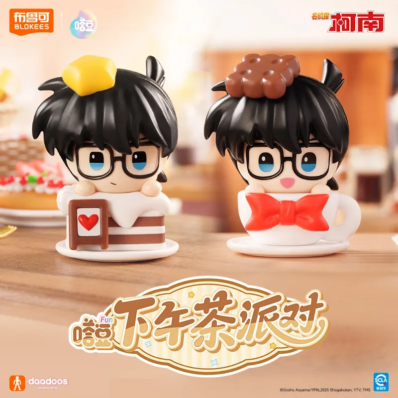 

BLOKEES Detective Conan Afternoon Tea Party FUN Series Blind Box Figure Anime Desktop Decoration Model Holiday Toys Gifts