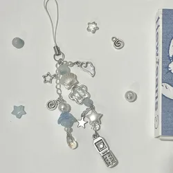 Blue phone charm Y2K handmade