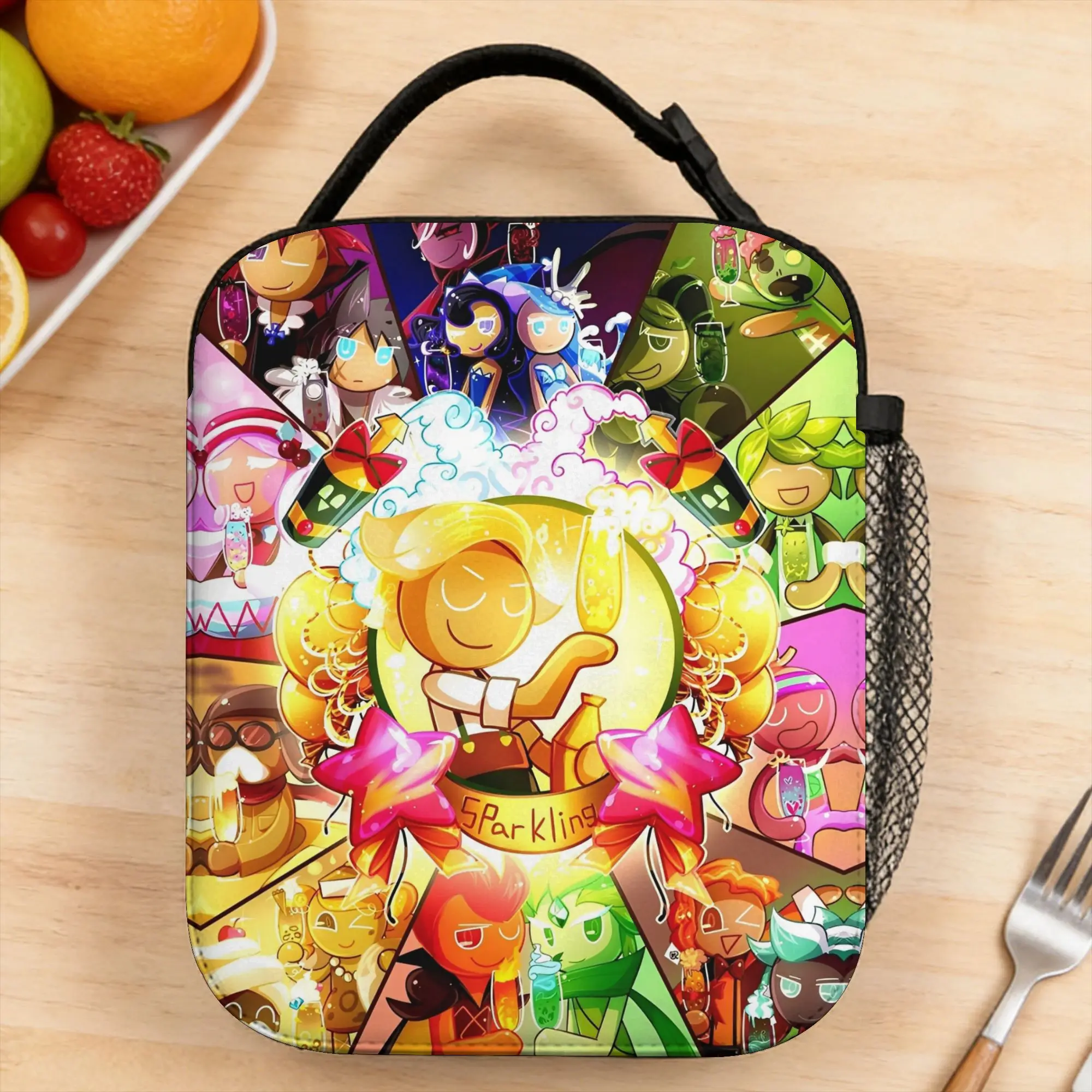 Cookie Run Kingdom Lunch Bag For Child  Print Travel Lunch Box Vintage Portable Oxford Cooler Bag