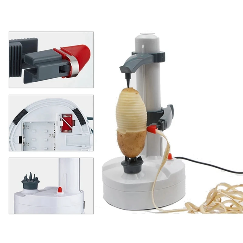 Automatic Rotating Fruits Peeling Machine Automatic Fruits Vegetables Kitchen Peeling Tool Electric Potato Peelers Retail