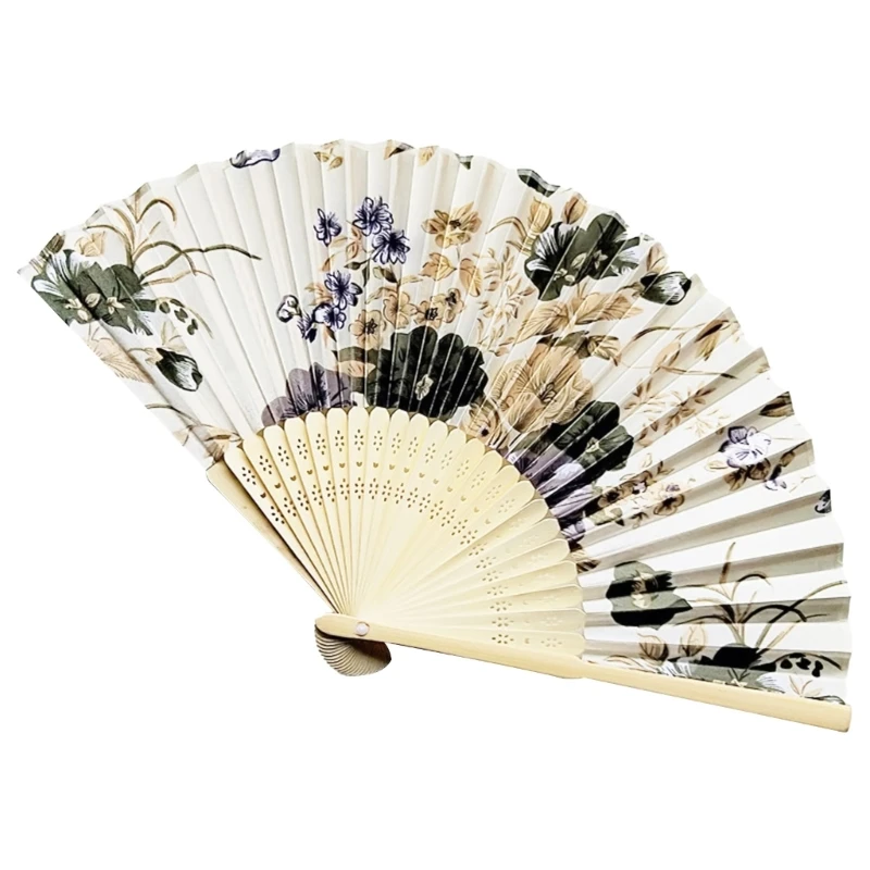Quạt cầm tay gấp gọn dành cho nữ Trung Quốc Nhật Bản Hoa Tre Quạt cầm tay cho Lễ hội âm nhạc Khiêu vũ Quà tặng Biểu diễn Trang