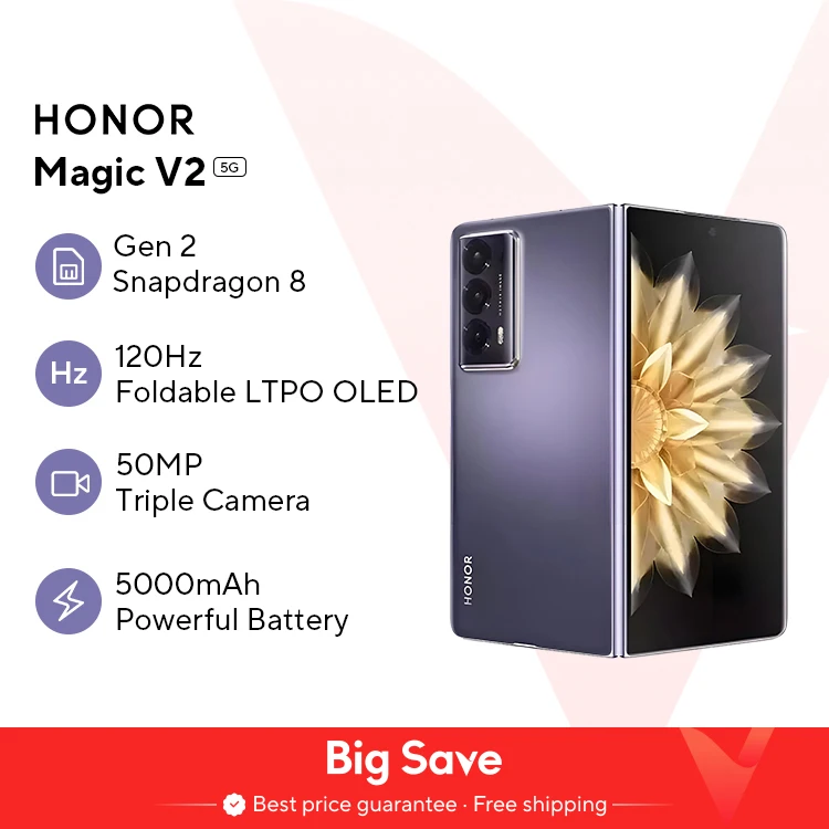 Globale Version Ehre Magie v2 5g faltbare ltpo oled 120hz Display 7.92 50mp Rückfahr kameras Snapdragon 8 Gen 2 5000mah 66w nfc