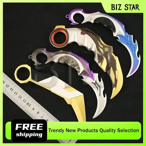 Valorant Melee Series Purple Gold Claw Knife Game Peripherals Karambit Metal Weapon Model Tactical Militery Samurai Props Gifts