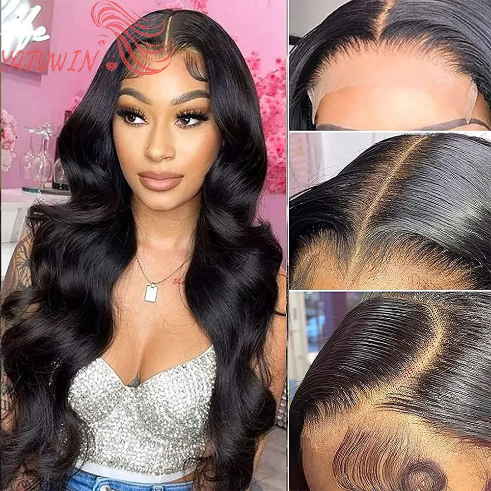 

YATUWIN Lace Frontal Human Hair Wigs Pre Plucked Brazilian Body Wave Lace Front Wig For Women13x4 Lace Closure Wig